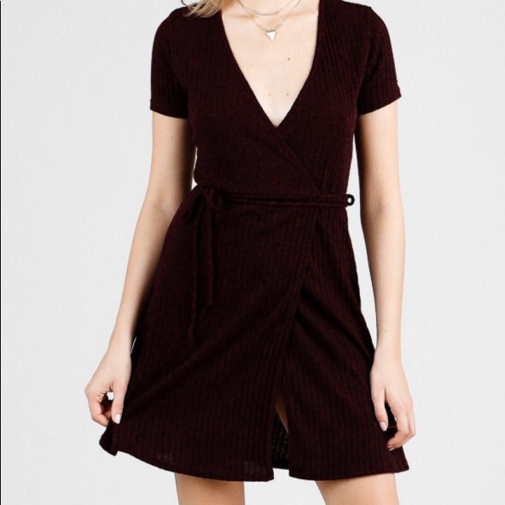 Ribbed wrap dress